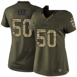 Womens Nike Dallas Cowboys 50 Sean Lee Elite Green Salute to Service NFL Jersey