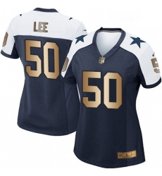 Womens Nike Dallas Cowboys 50 Sean Lee Elite NavyGold Throwback Alternate NFL Jersey