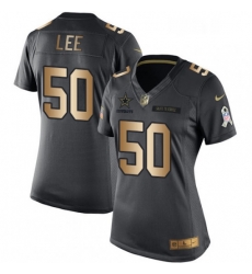 Womens Nike Dallas Cowboys 50 Sean Lee Limited BlackGold Salute to Service NFL Jersey