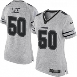 Womens Nike Dallas Cowboys 50 Sean Lee Limited Gray Gridiron II NFL Jersey