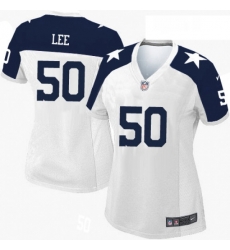 Womens Nike Dallas Cowboys 50 Sean Lee Limited White Throwback Alternate NFL Jersey