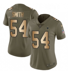 Womens Nike Dallas Cowboys 54 Jaylon Smith Limited OliveGold 2017 Salute to Service NFL Jersey