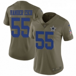Womens Nike Dallas Cowboys 55 Leighton Vander Esch Limited Olive 2017 Salute to Service NFL Jersey