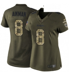 Womens Nike Dallas Cowboys 8 Troy Aikman Elite Green Salute to Service NFL Jersey