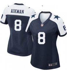 Womens Nike Dallas Cowboys 8 Troy Aikman Game Navy Blue Throwback Alternate NFL Jersey