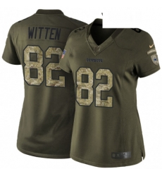 Womens Nike Dallas Cowboys 82 Jason Witten Elite Green Salute to Service NFL Jersey