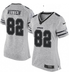 Womens Nike Dallas Cowboys 82 Jason Witten Limited Gray Gridiron II NFL Jersey