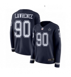 Womens Nike Dallas Cowboys 90 Demarcus Lawrence Limited Navy Blue Therma Long Sleeve NFL Jersey