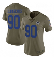 Womens Nike Dallas Cowboys 90 Demarcus Lawrence Limited Olive 2017 Salute to Service NFL Jersey