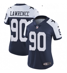 Womens Nike Dallas Cowboys 90 Demarcus Lawrence Navy Blue Throwback Alternate Vapor Untouchable Limited Player NFL Jersey