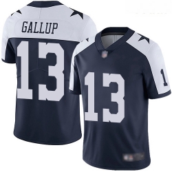 Cowboys #13 Michael Gallup Navy Blue Thanksgiving Youth Stitched Football Vapor Untouchable Limited Throwback Jersey