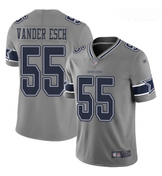 Cowboys #55 Leighton Vander Esch Gray Youth Stitched Football Limited Inverted Legend Jersey