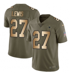 Nike Cowboys #27 Jourdan Lewis Olive Youth Gold 2017 Salute to Service NFL Limited Jersey