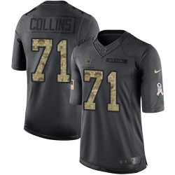 Nike Cowboys #71 La 27el Collins Black Youth Stitched NFL Limited 2016 Salute to Service Jersey