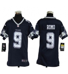 Nike Cowboys #9 Tony Romo Navy Blue Team Color Youth Stitched NFL Elite Jersey