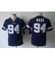 Nike Youth Dallas Cowboys #94 Ware Blue Color Limited Jerseys