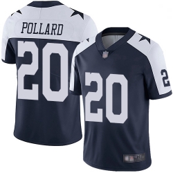 Youth Cowboys 20 Tony Pollard Navy Blue Thanksgiving Stitched Football Vapor Untouchable Limited Throwback Jersey