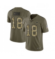 Youth Dallas Cowboys 18 Randall Cobb Limited Olive Camo 2017 Salute to Service Football Jersey