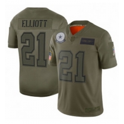 Youth Dallas Cowboys 21 Ezekiel Elliott Limited Camo 2019 Salute to Service Football Jersey