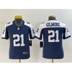 Youth Dallas Cowboys 21 Stephon Gilmore Navy Thanksgiving Limited Stitched Football Jersey