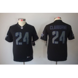 Youth Dallas Cowboys #24 Morris Claiborne Black Jerseys[Impact Limited]