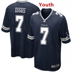 Youth Dallas Cowboys 7 Trevon Diggs Navy Jersey 
