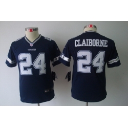 Youth Kids Dallas Cowboys #24 Morris Claiborne Blue Color Limited Jerseys