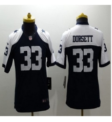 Youth New Cowboys #33 Tony Dorsett Navy Blue Thanksgiving Throwback Stitched NFL Limited Jersey
