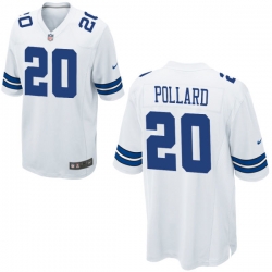 Youth Nike Cowboys #20 Tony Pollard White Game Stitched NFL Jersey