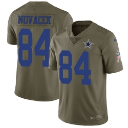 Youth Nike Cowboys #84 Jay Novacek Olive Stitched NFL Limited 2017 Salute to Service Jersey