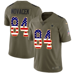 Youth Nike Cowboys #84 Jay Novacek Olive USA Flag 2017 Salute to Service NFL Limited Jersey