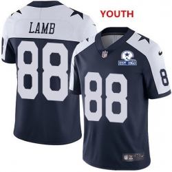 Youth Nike Cowboys 88 CeeDee Lamb Thanksgiving With Established In 1960 Patch NFL Vapor Untouchable Limited Jersey