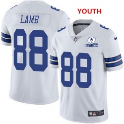 Youth Nike Cowboys 88 CeeDee Lamb White Color With Established In 1960 Patch NFL Vapor Untouchable Limited Jersey