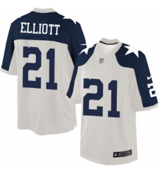 Youth Nike Dallas Cowboys 21 Ezekiel Elliott Elite White Throwback Alternate NFL Jersey