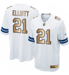 Youth Nike Dallas Cowboys 21 Ezekiel Elliott Elite WhiteGold NFL Jersey