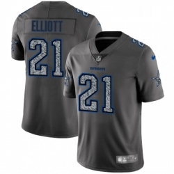 Youth Nike Dallas Cowboys 21 Ezekiel Elliott Gray Static Vapor Untouchable Limited NFL Jersey