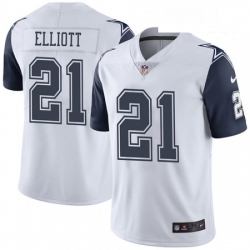 Youth Nike Dallas Cowboys 21 Ezekiel Elliott Limited White Rush Vapor Untouchable NFL Jersey