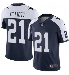 Youth Nike Dallas Cowboys 21 Ezekiel Elliott Navy Blue Throwback Alternate Vapor Untouchable Limited Player NFL Jersey