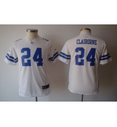 Youth Nike Dallas Cowboys 24# Morris Claiborne White Nike NFL Jerseys