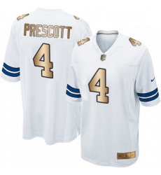Youth Nike Dallas Cowboys 4 Dak Prescott Elite WhiteGold NFL Jersey