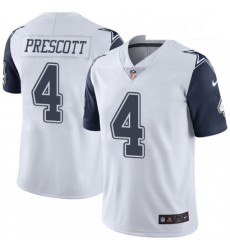 Youth Nike Dallas Cowboys 4 Dak Prescott Limited White Rush Vapor Untouchable NFL Jersey