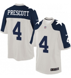 Youth Nike Dallas Cowboys 4 Dak Prescott Limited White Throwback Alternate NFL Jersey