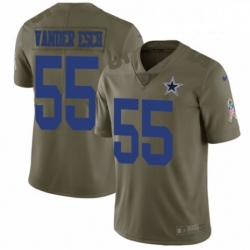 Youth Nike Dallas Cowboys 55 Leighton Vander Esch Limited Olive 2017 Salute to Service NFL Jersey