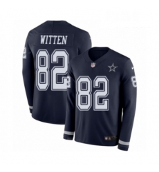 Youth Nike Dallas Cowboys 82 Jason Witten Limited Navy Blue Therma Long Sleeve NFL Jersey