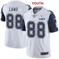 Youth Nike Dallas Cowboys 88 CeeDee Lamb Rush With Established In 1960 Patch Jersey