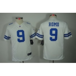 Youth Nike Dallas Cowboys #9 Romo White Color[Youth Limited Jerseys]