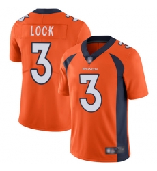 Broncos 3 Drew Lock Orange Team Color Men Stitched Football Vapor Untouchable Limited Jersey