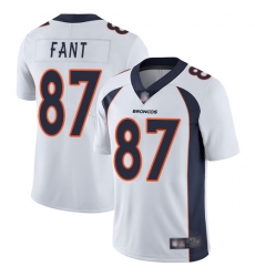 Broncos 87 Noah Fant White Men Stitched Football Vapor Untouchable Limited Jersey