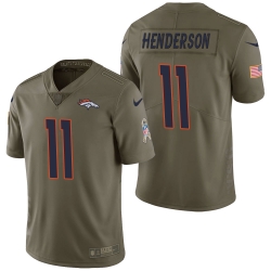 Denver Broncos #11 Carlos Henderson Olive 2017 Salute to Service Limited Jersey