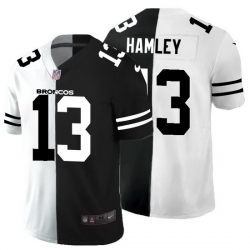 Denver Broncos 13 KJ Hamler Men Black V White Peace Split Nike Vapor Untouchable Limited NFL Jersey